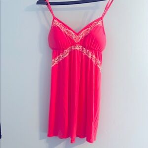 Sexy Neon Pink Victoria's Secret Pink lace trim Intimates M